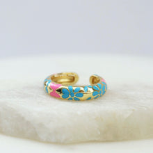 Cargar imagen en el visor de la galería, Anillos Flores Esmaltadas