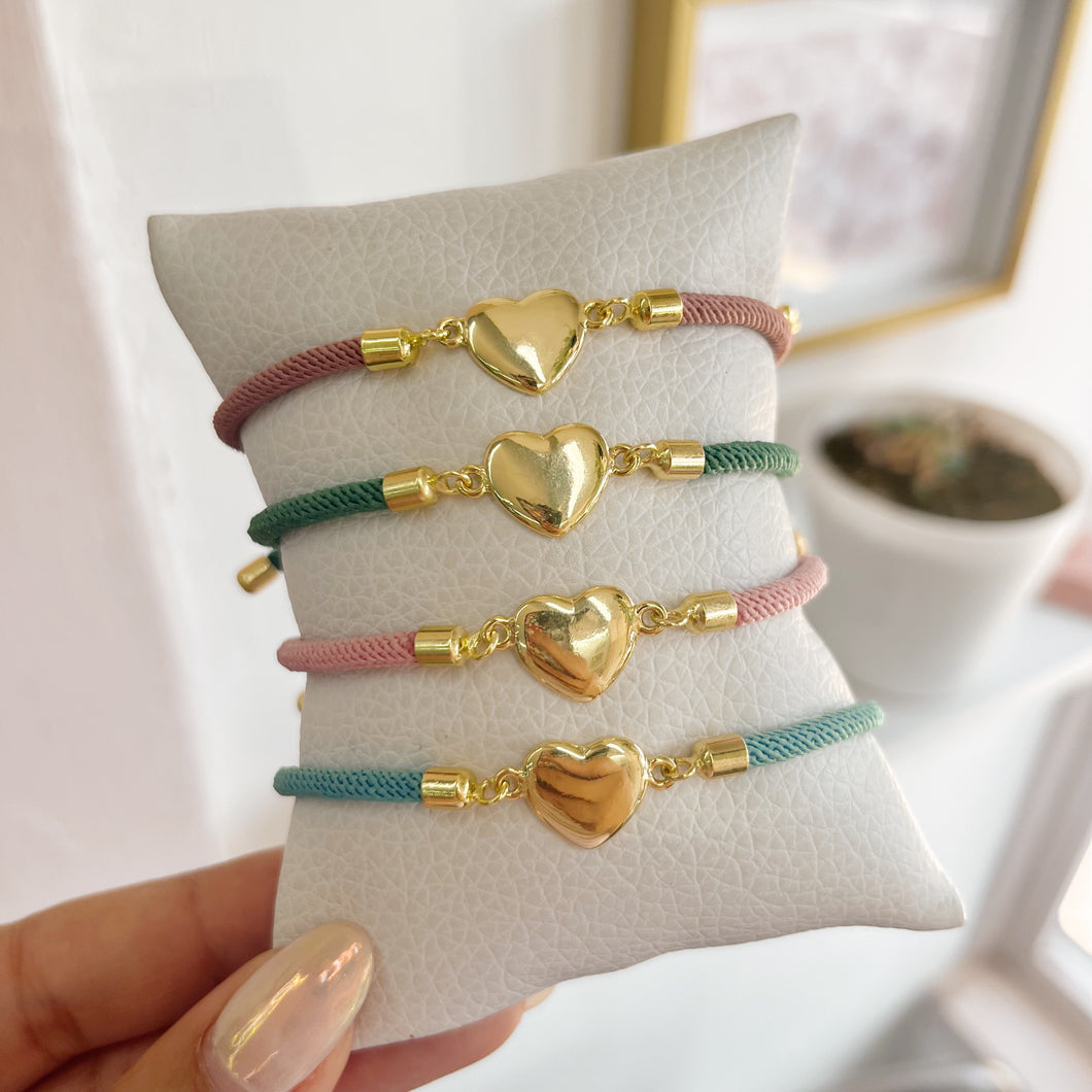 Pulsera Corazón Cordón Color P00091