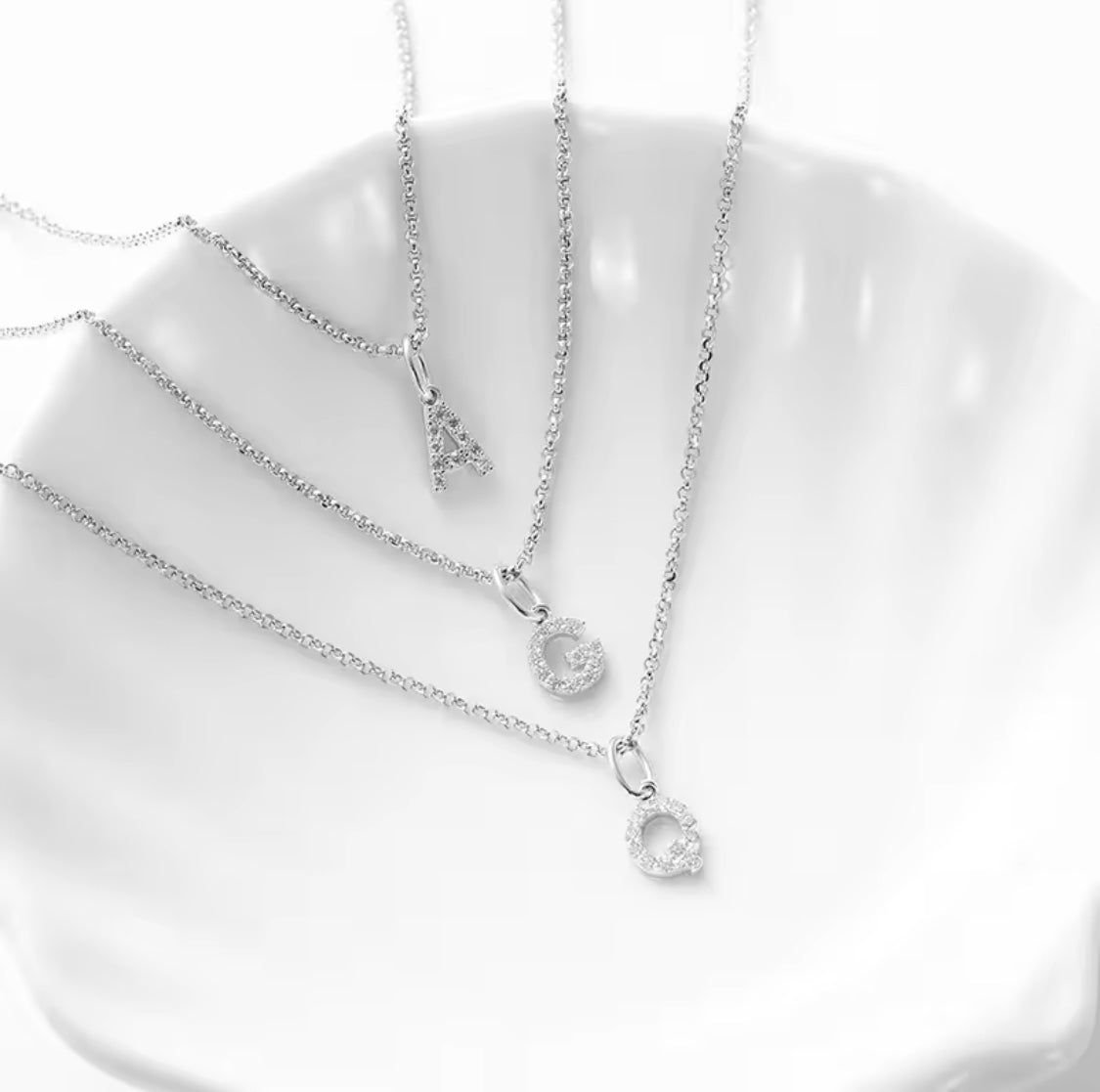 Collar Inicial Pavé Plateado