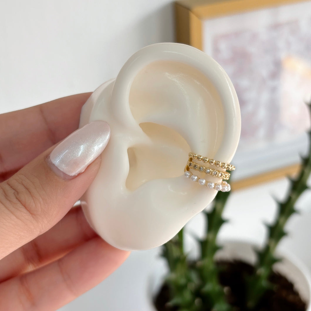 Earcuff Bolitas, Cristales y Perlitas