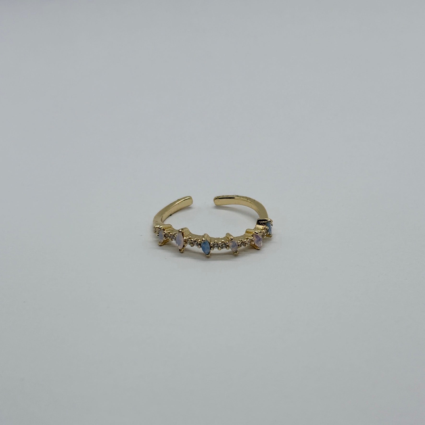 Anillo Ajustable Cristales Tornasol