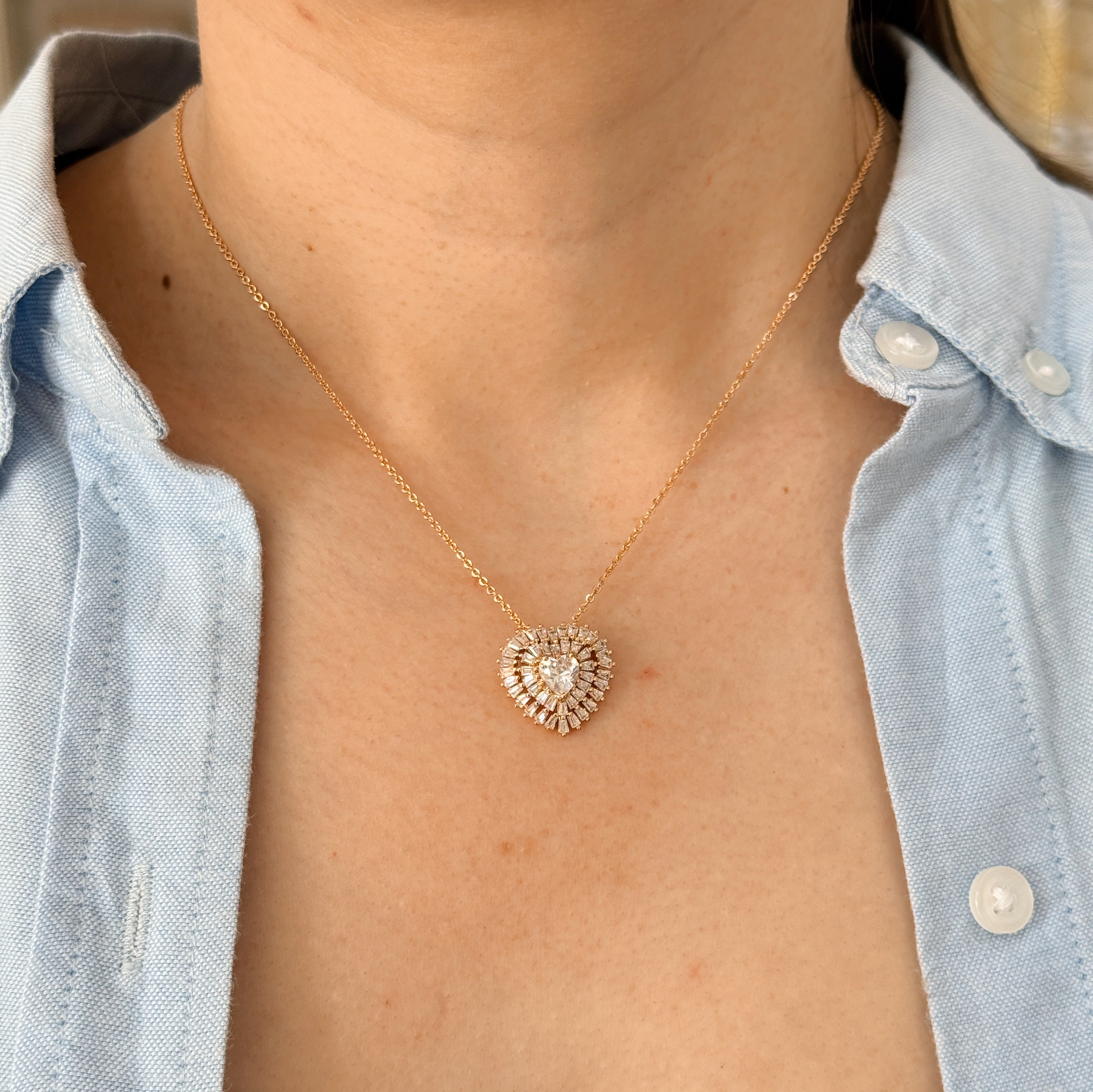 Collar Corazón Full Cristales