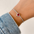 Pulsera Ajustable Corazón Rojo