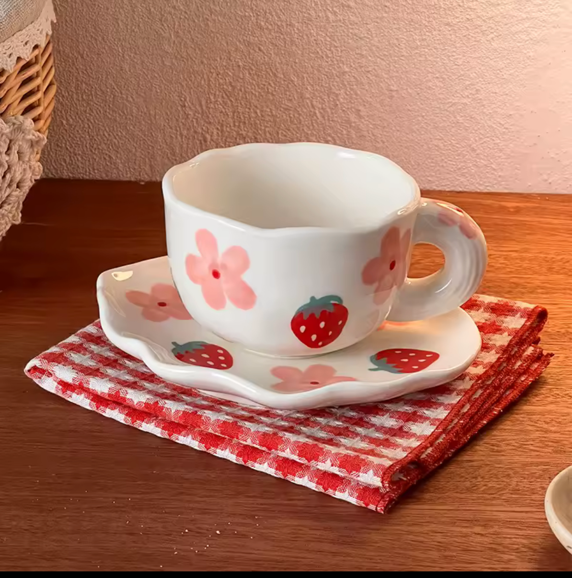Taza Fresas y Flores