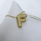 Collar Ajustable Inicial Bubble Pavé