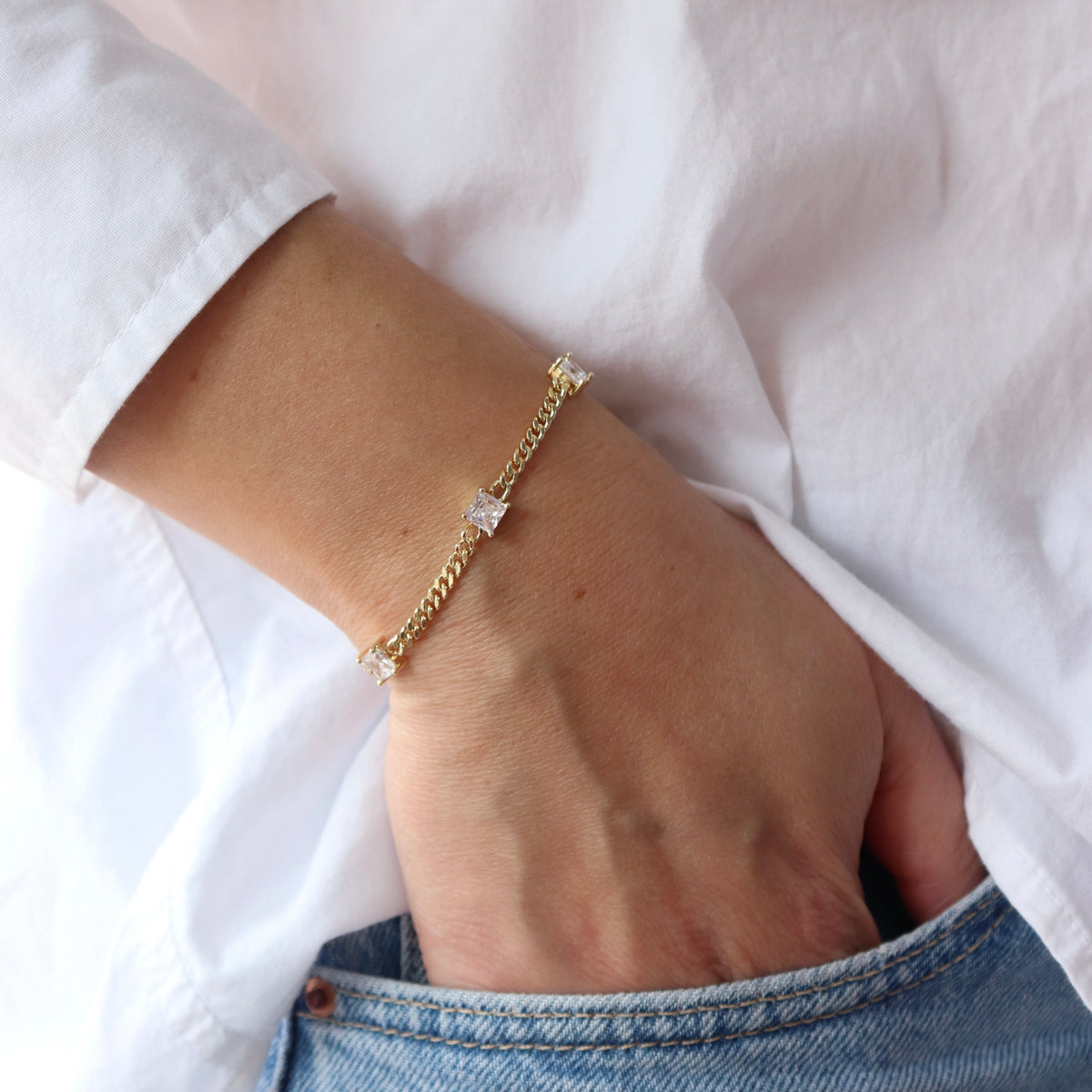 Pulsera Cristales Cuadrados