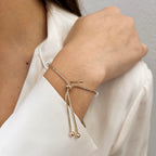 Pulsera Ajustable Perlas Blancas