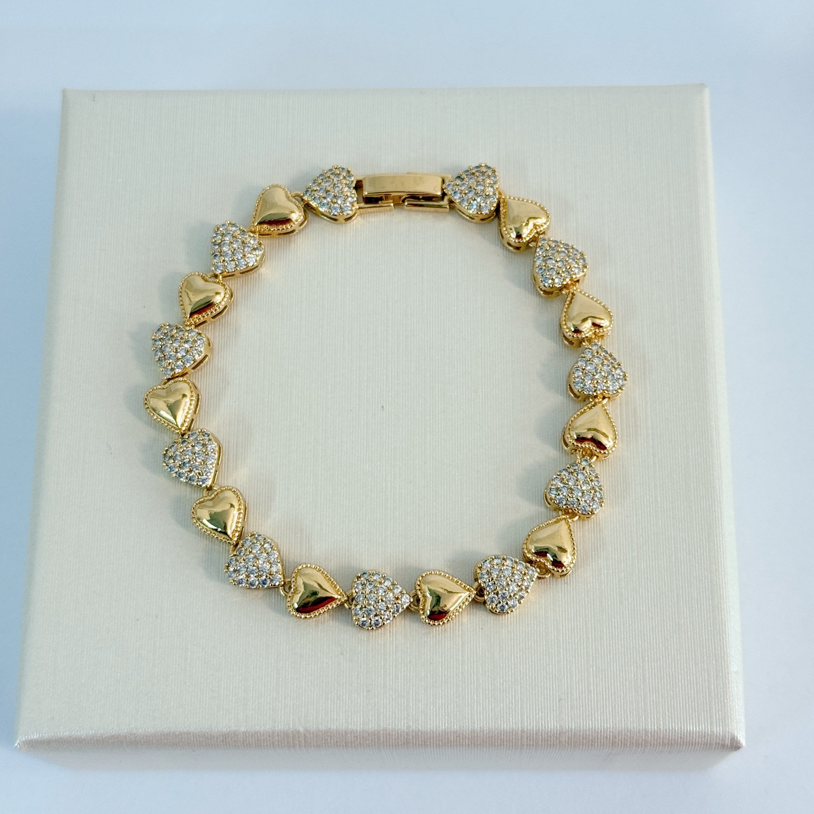 Pulsera Corazones con Cristales