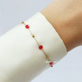 Pulsera Cristales Color Cereza