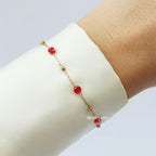 Pulsera Cristales Color Cereza