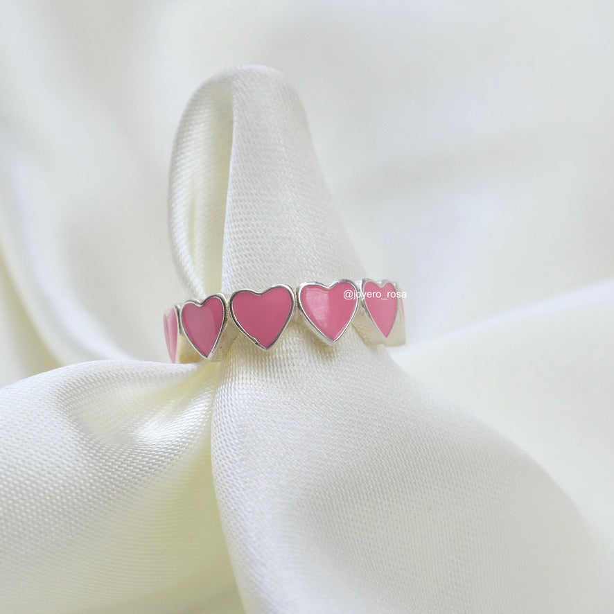 Anillos Corazones Rosados