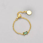 Anillo Ajustable Baguette Verde