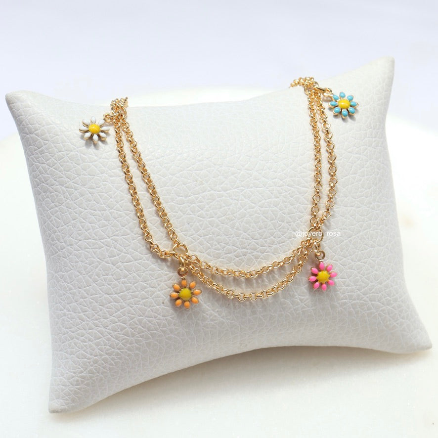 Tobillera Margaritas de Colores