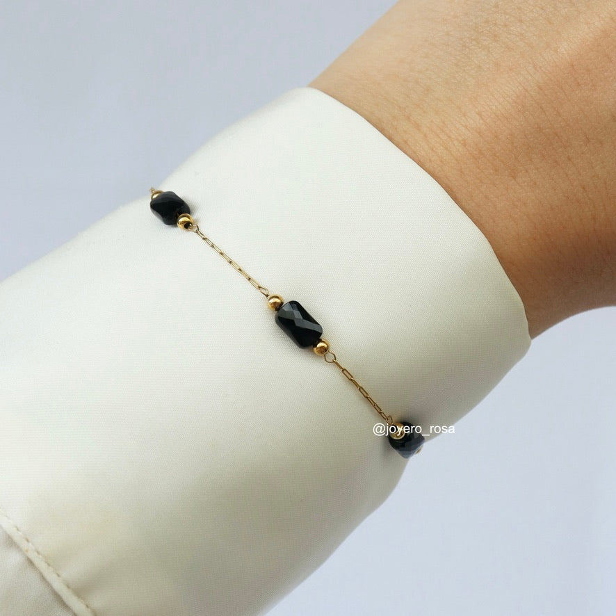 Pulsera Cristales Dorados