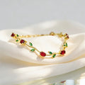 Pulsera Flores Rojas