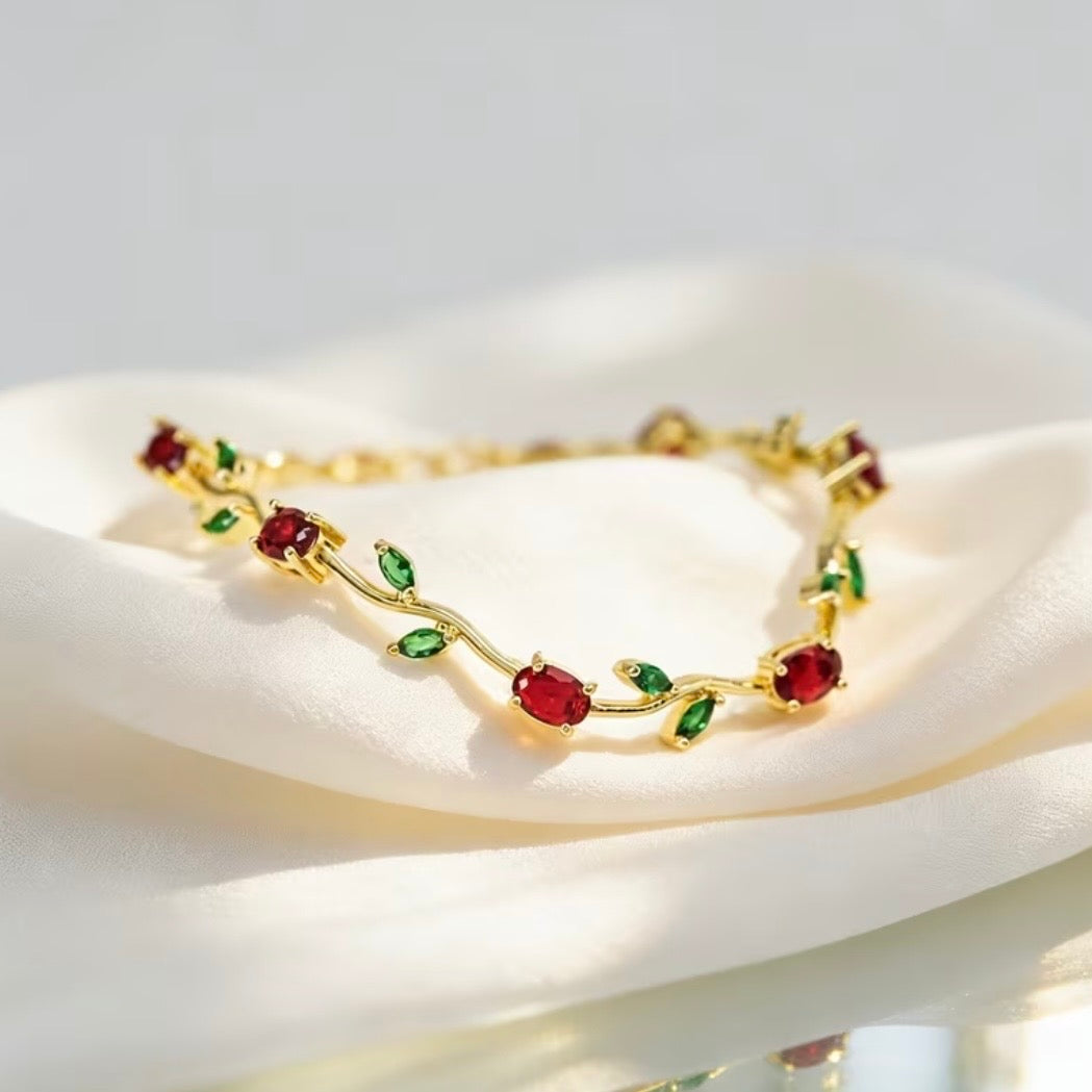 Pulsera Flores Rojas