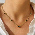Collar Corazones Verdes
