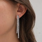 Aretes Largos Cristales Baguette