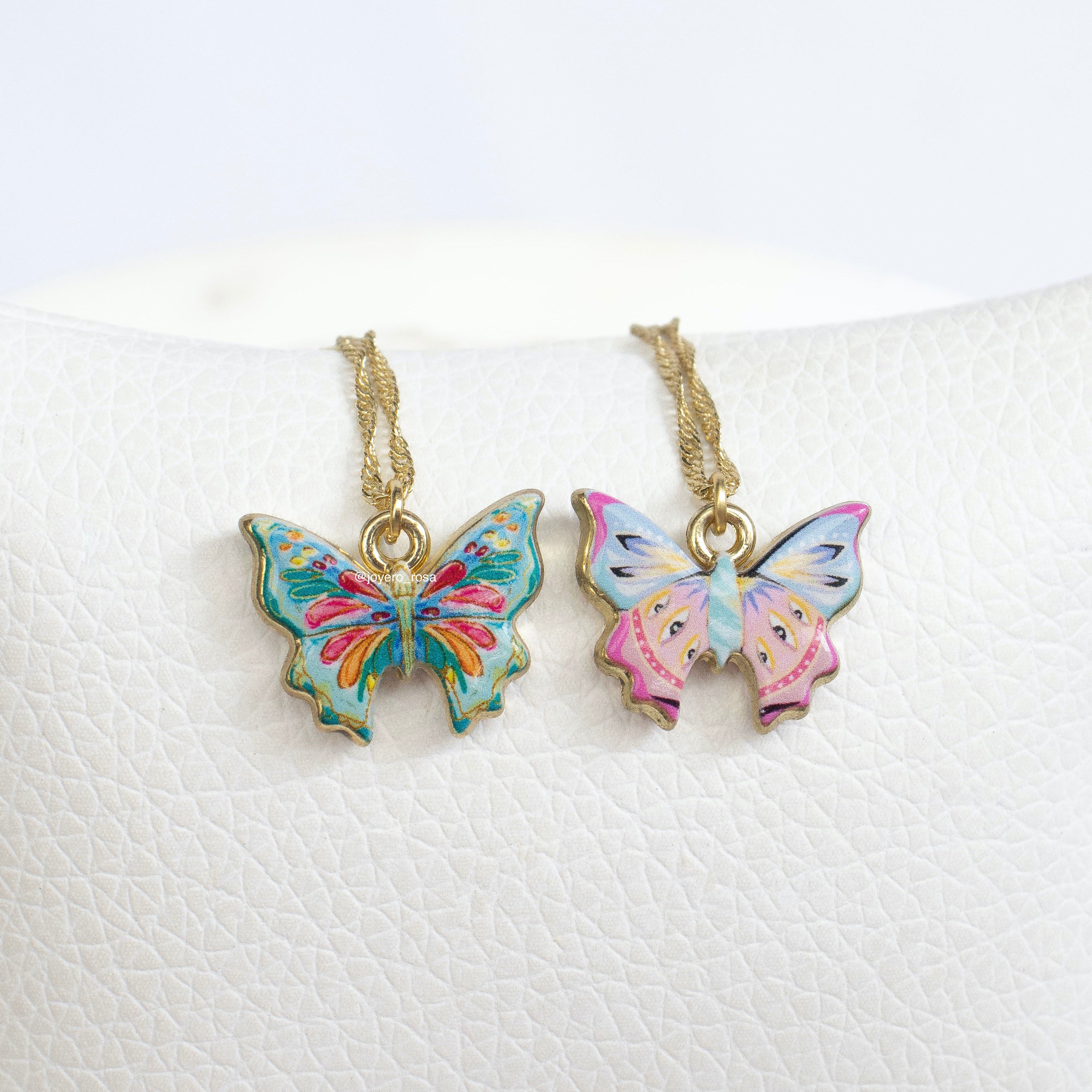 Collar Dije Esmaltado Mariposa