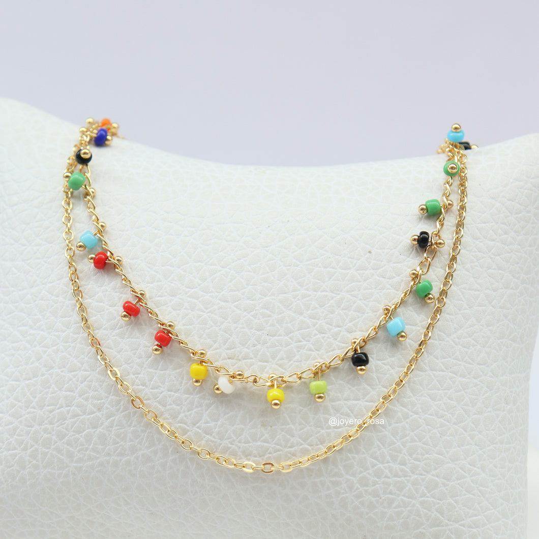 Tobillera Doble Multicolor