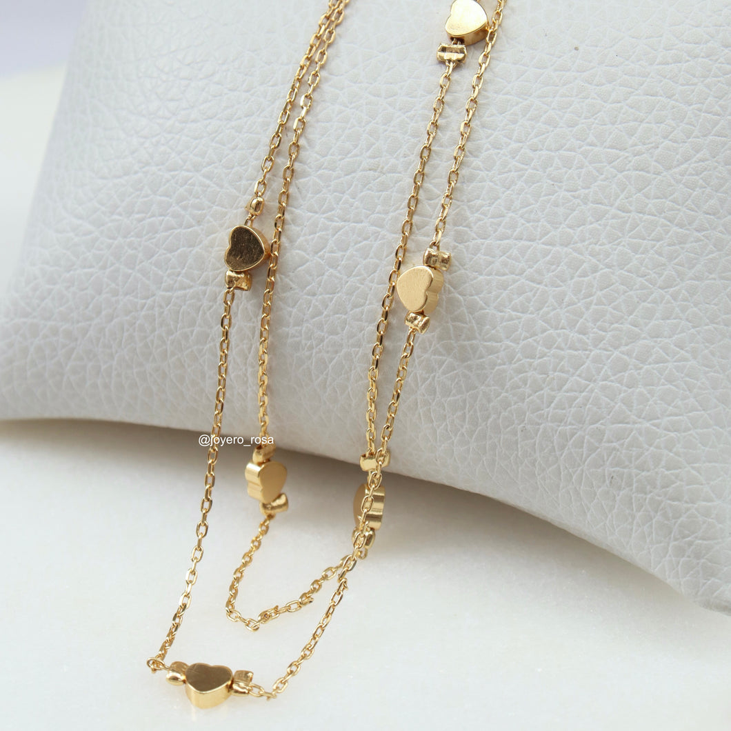 Tobillera  Doble Corazones