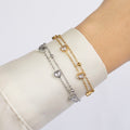 Pulsera Doble con Corazones