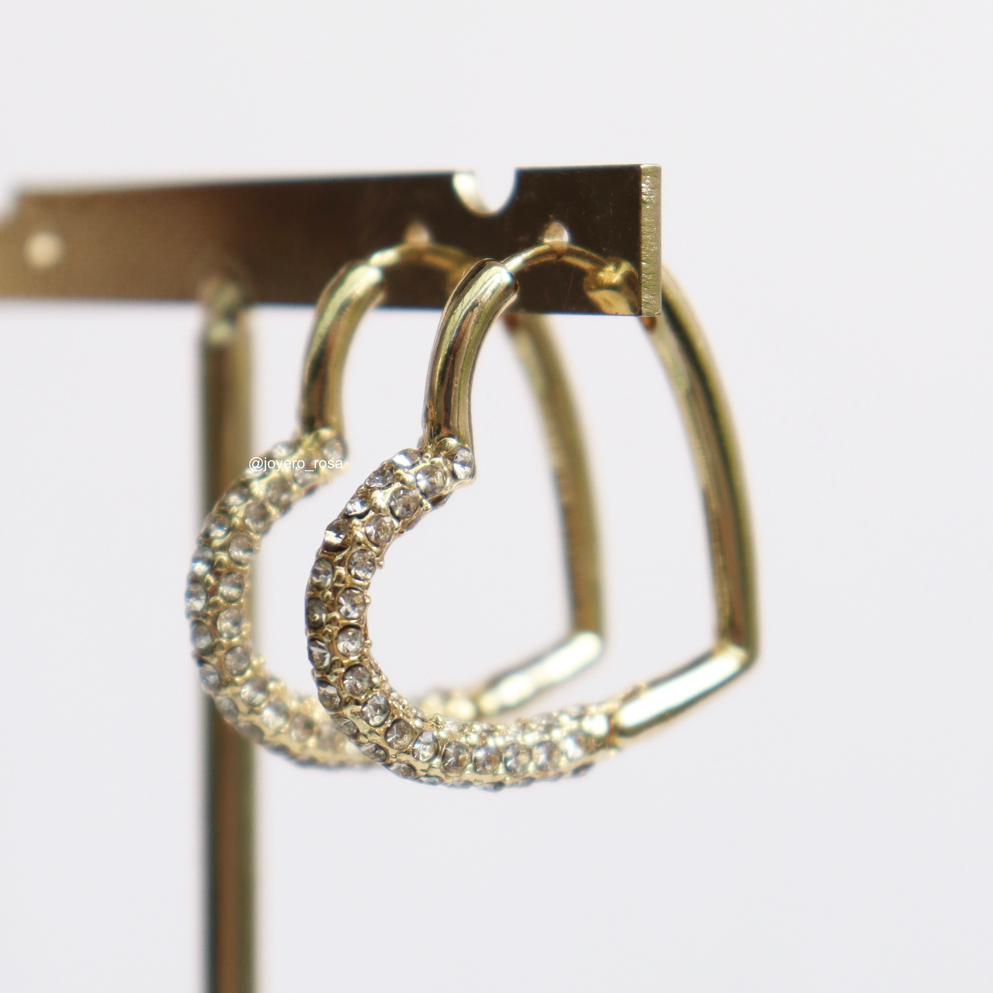 Hoops Corazón con Brillos