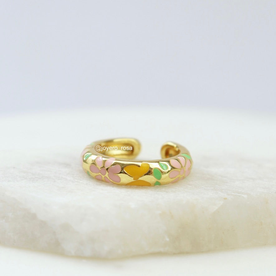Anillo Flores Esmaltadas
