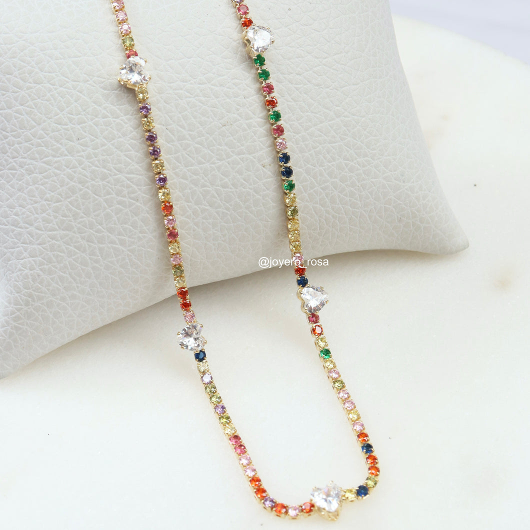 Collar Corazón Tennis Colores