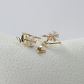 Studs Doble Flor y Mariposa