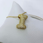 Collar Ajustable Inicial Bubble Pavé