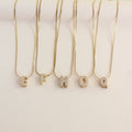 Collar Inicial Pavé Dorado Bubble