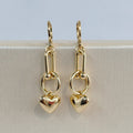 Aretes Largos Eslabones Corazón