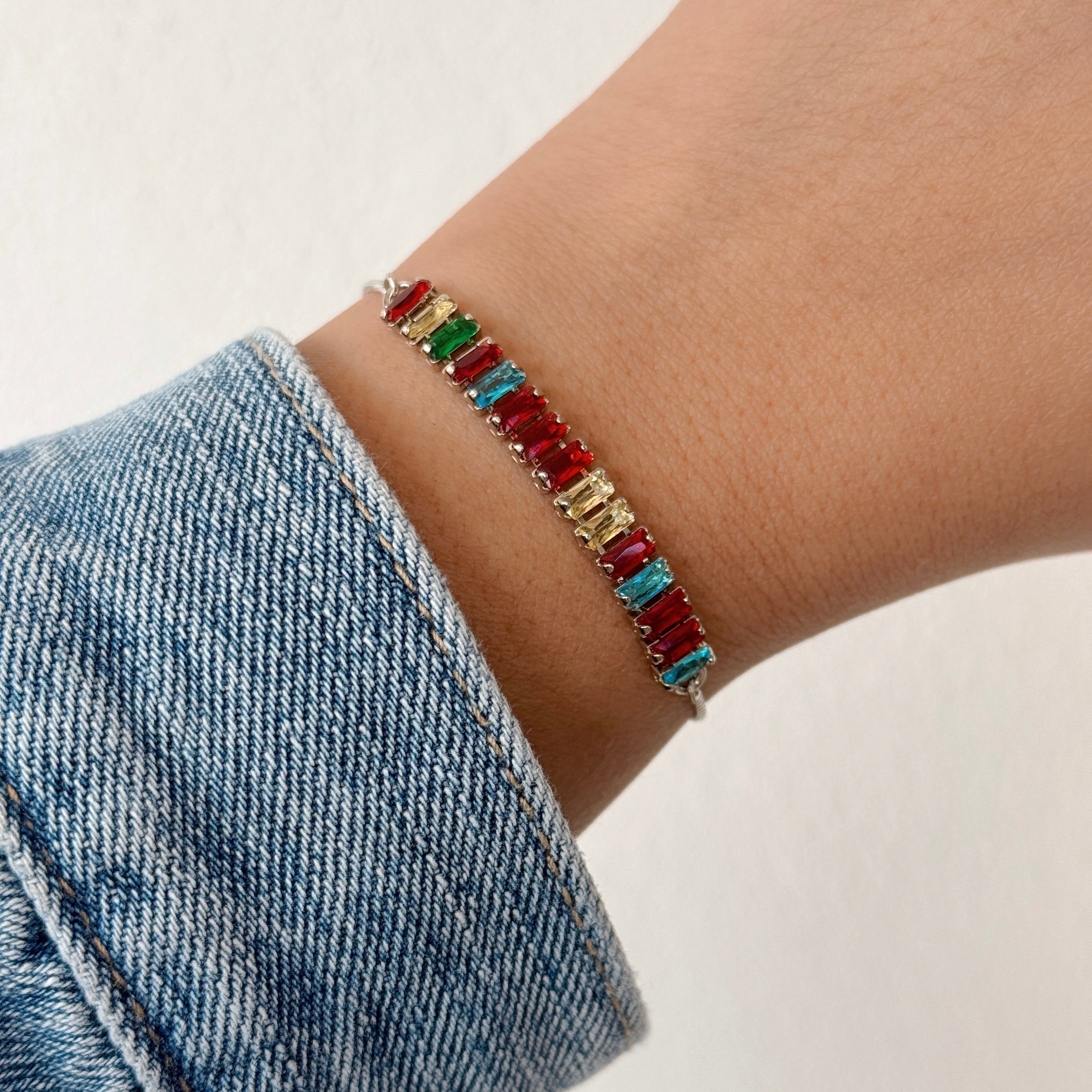 Pulsera Ajustable Baguette Multicolor