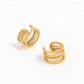 Earcuff Líneas y Bolitas Acero