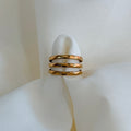 Anillo Triple Línea Curva