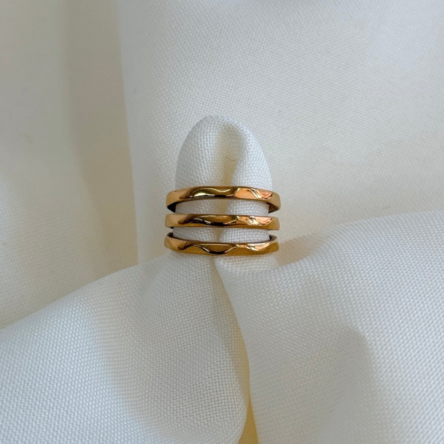 Anillo Triple Línea Curva