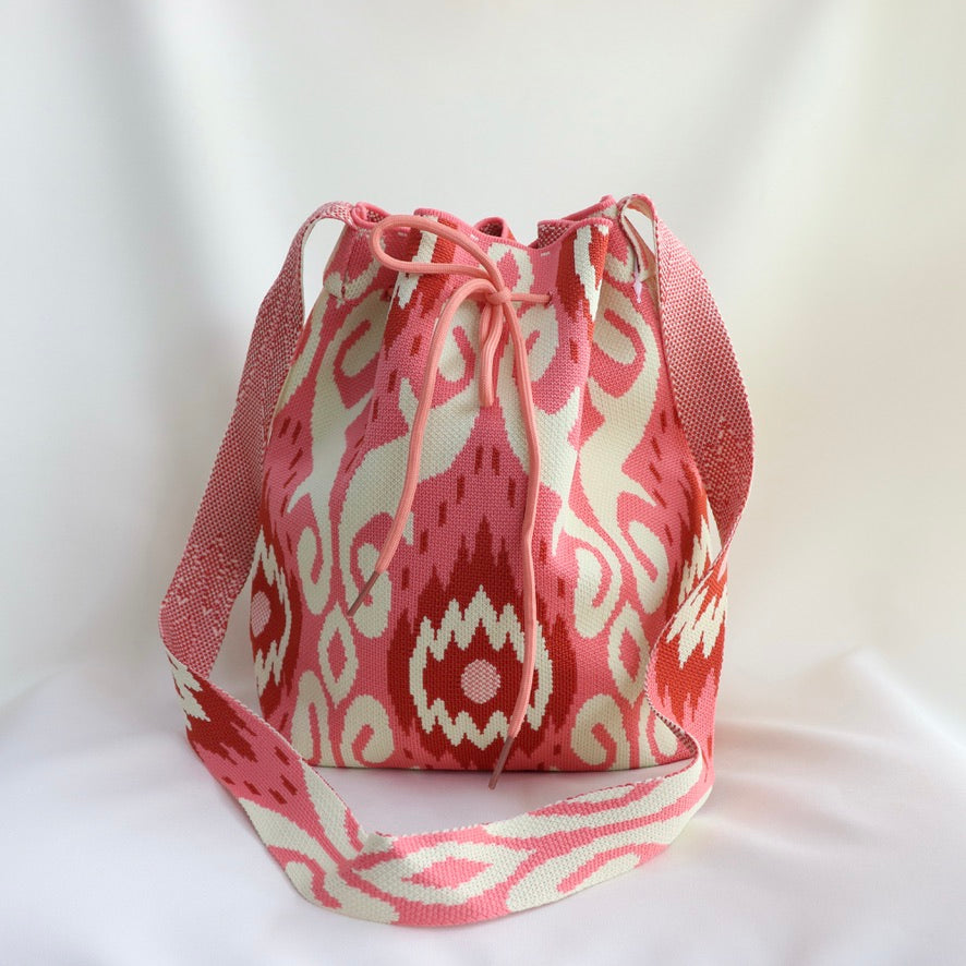 Bolso de Tela Coral-Crema