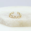 Anillo Mini Corazones y Cristales Baguette
