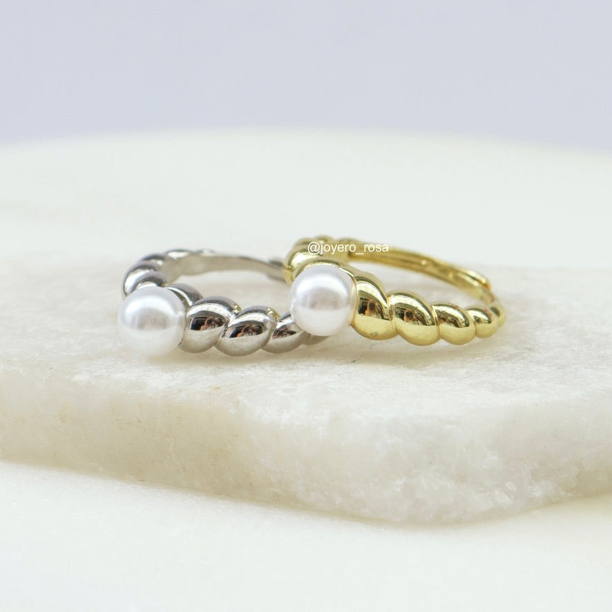Anillo Twisted con Perla