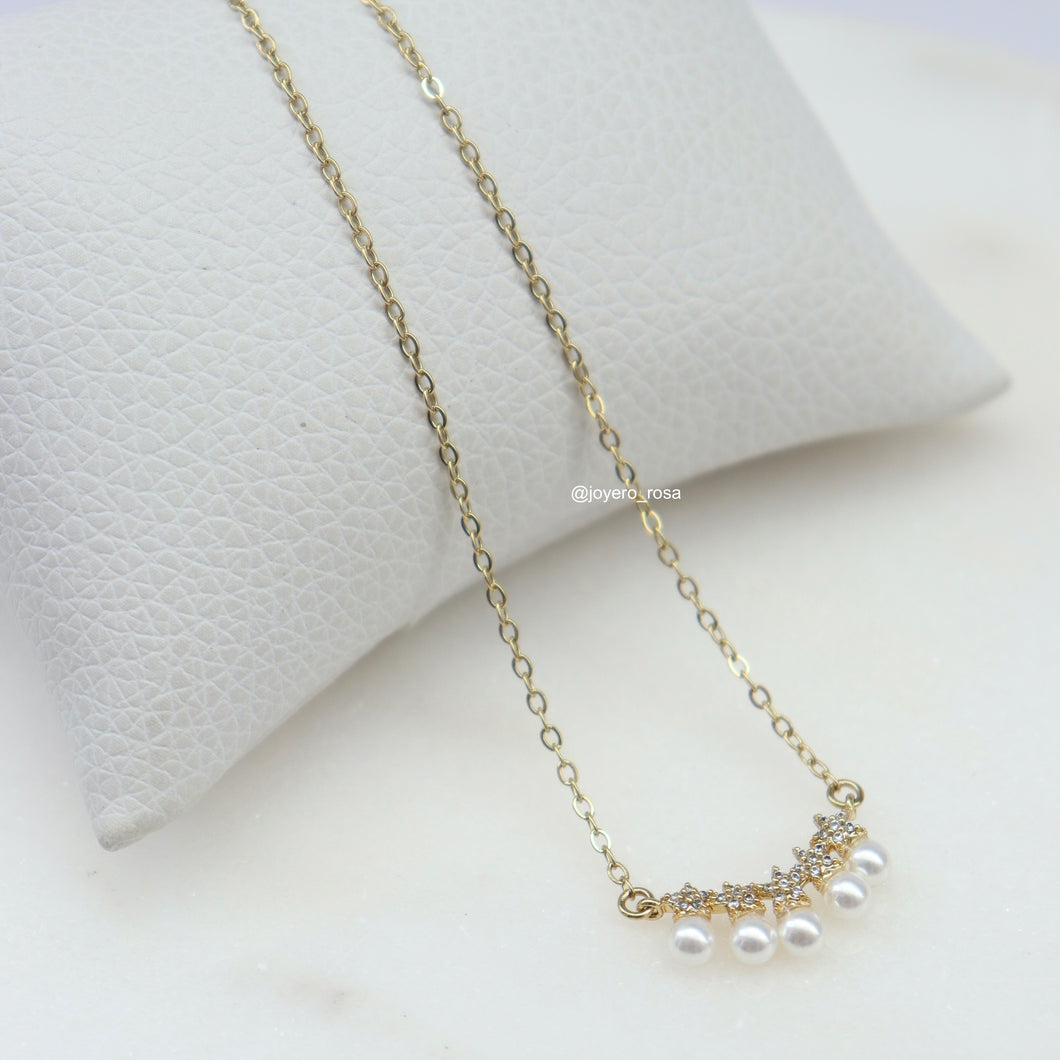 Collar Estrellas y Perlas