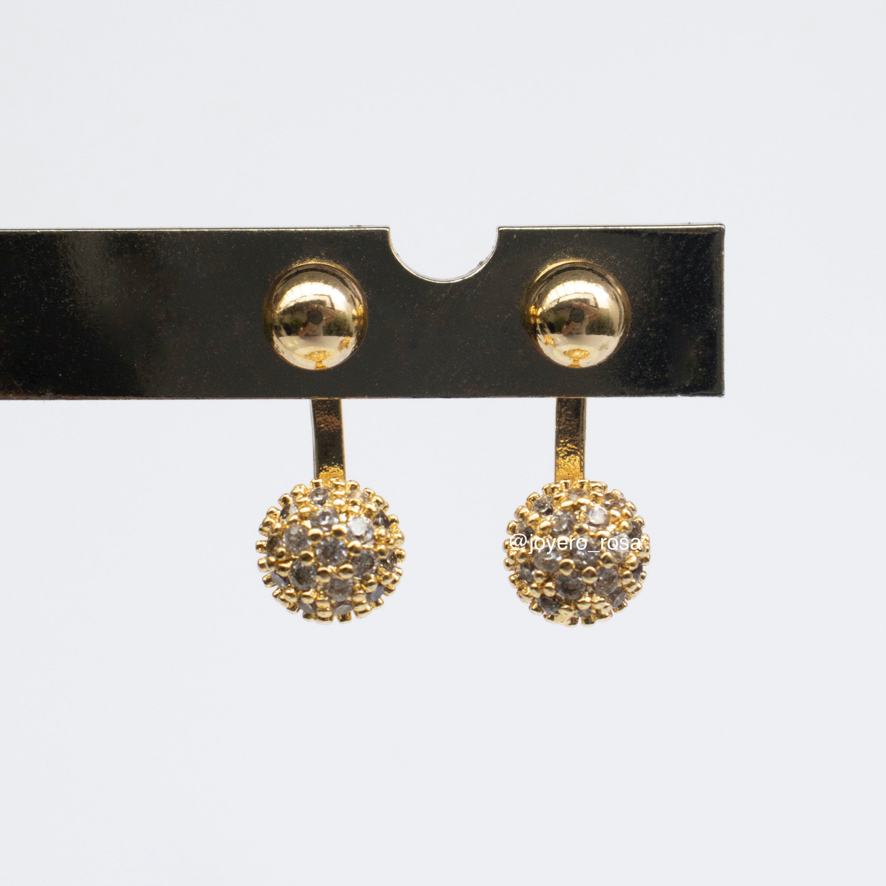 Aretes Teléfono Bolita Pavé
