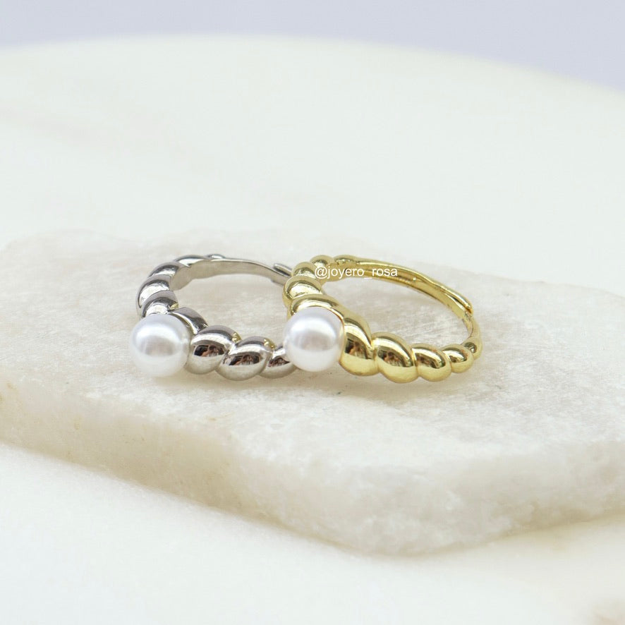 Anillo Twisted con Perla