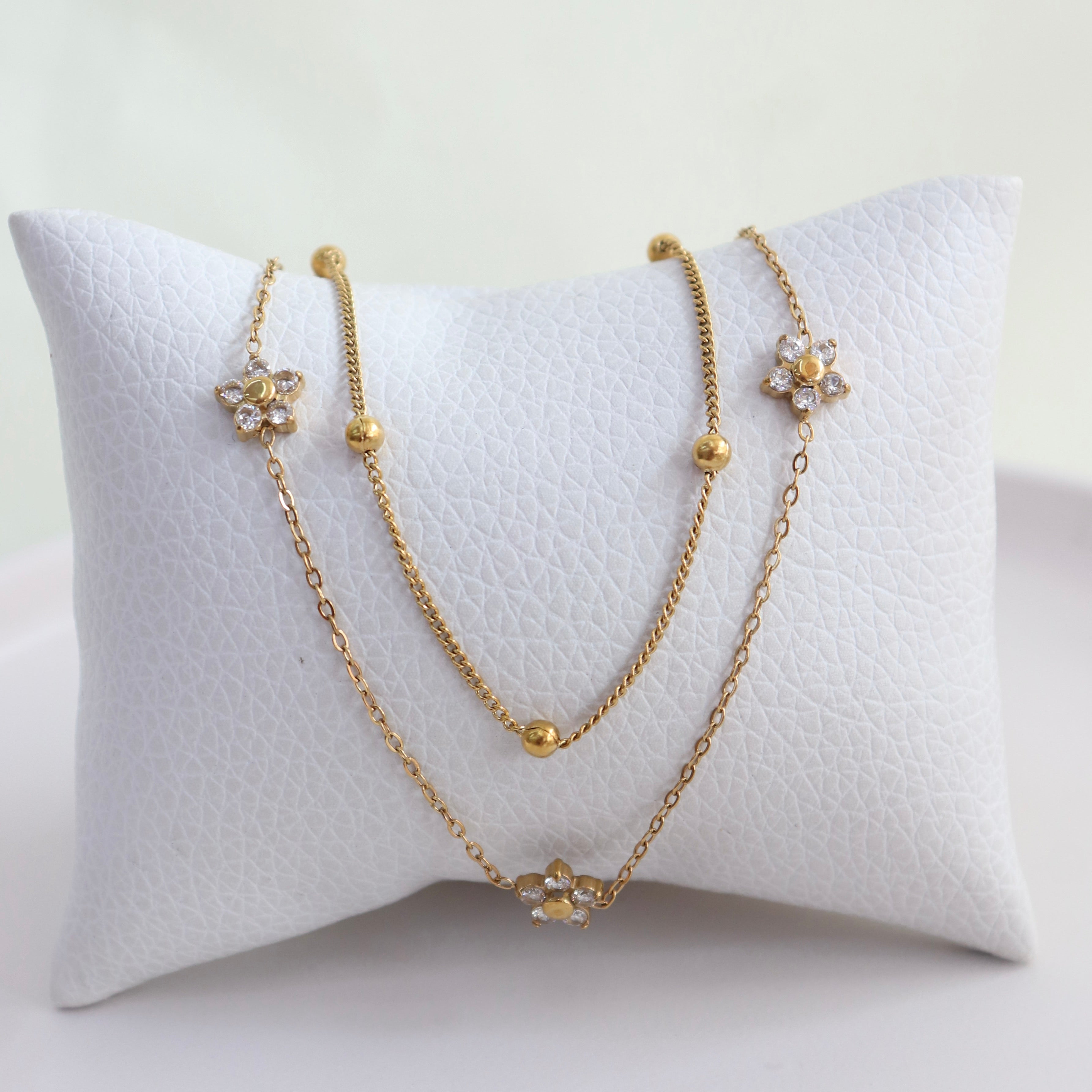 Collar Doble Flores