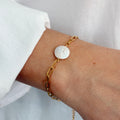 Pulsera Eslabones y Perla