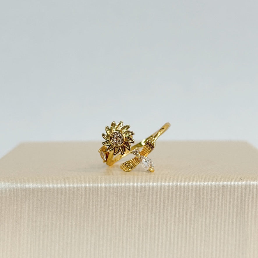 Anillo Ajustable Anti Estrés Flor