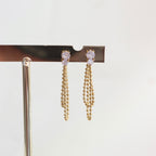 Studs Cristales con Cadena