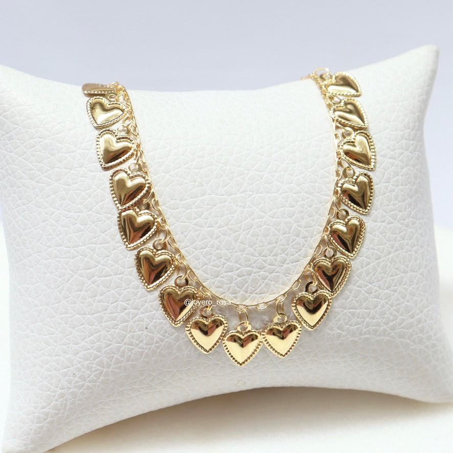 Tobillera Corazones