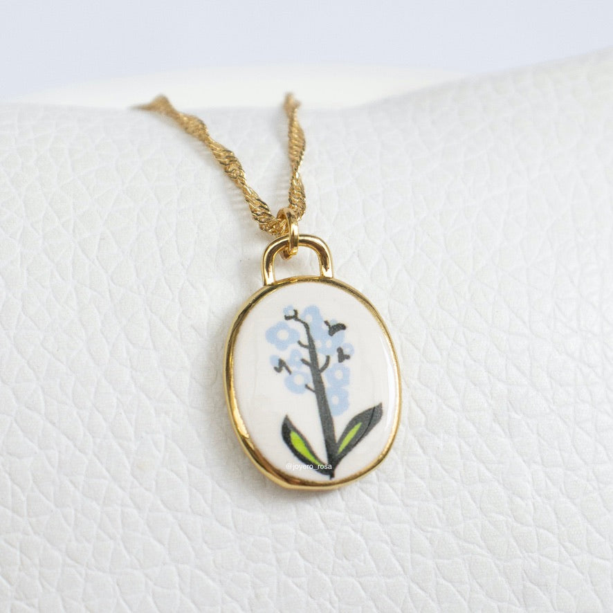 Collar Dije Esmaltado Flor