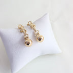 Aretes Largos Eslabones Bolita